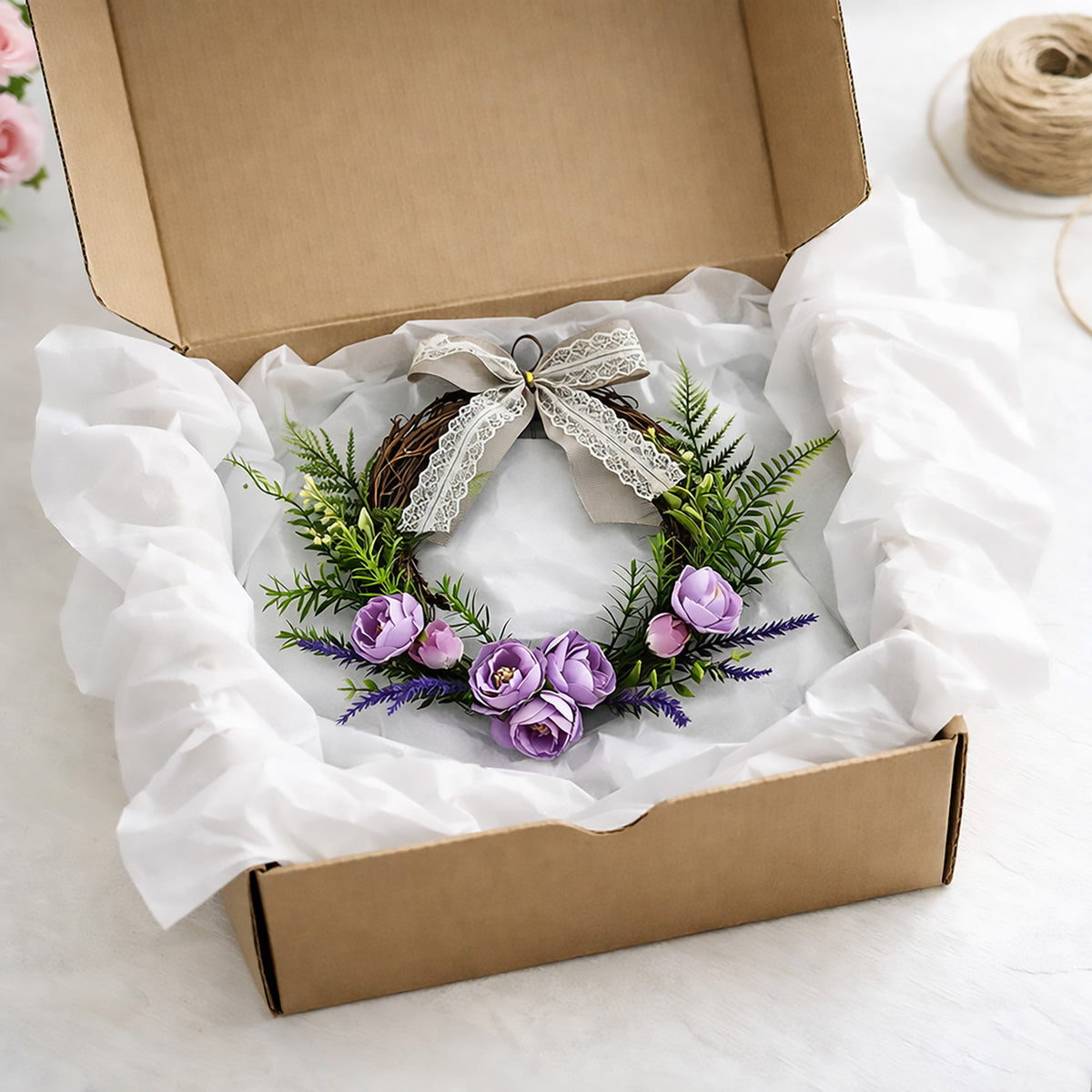 French Lavender Lace Wreath